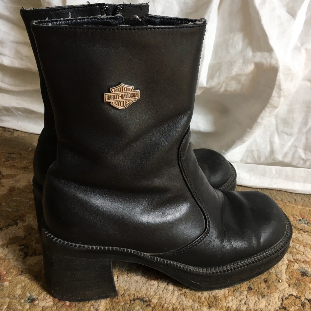 Vintage Leather Harley Davidson Boots